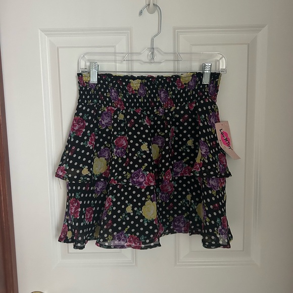 Luv Betsey by Betsey Johnson NWT ruffled polka dot floral skirt - Picture 1 of 4